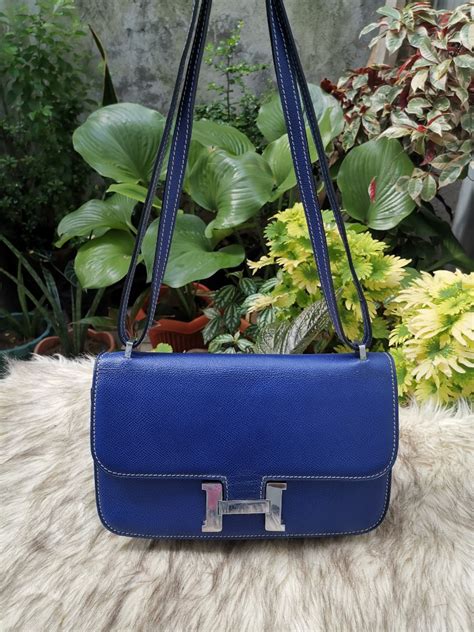 HERMES Epsom Constance Elan 25 Bleu Electrique